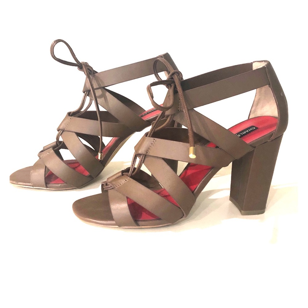Charles Jourdan brown leather block heel 8.5
